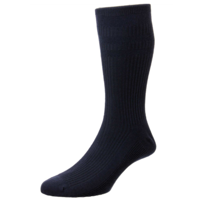 HJ Hall HJ191 Navy Extra Wide Cotton Softop Size Sock