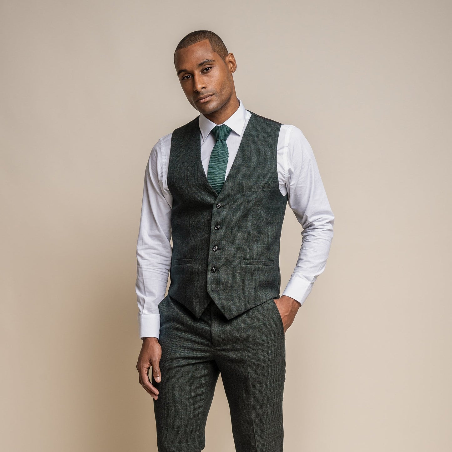 Cavani Caridi Olive Waistcoat
