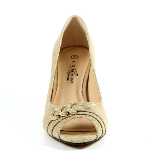 Lunar Lyla FLR047 Gold Dress Shoes