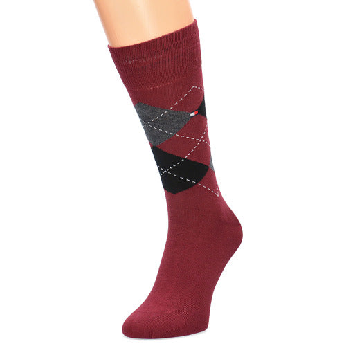 Tommy Hilfiger 391156 070 Two Pack Red And Navy Argyle Socks
