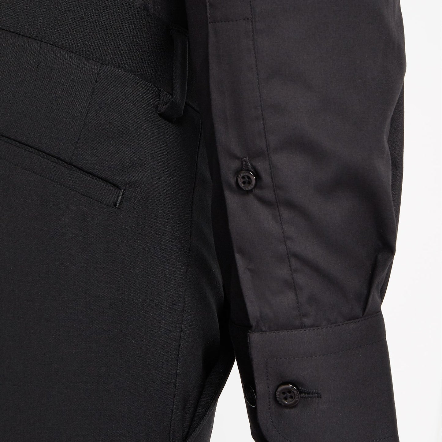 Remus Uomo 18600 00 Black Slim Fit Plain Long Sleeve Shirt