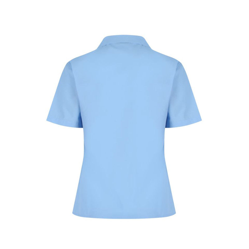Trutex Blue Non Iron Girls Rever Collar Short Sleeve Twin Pack