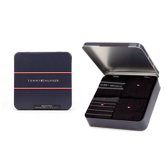 Tommy Hilfiger 701220146 002 Black 4 Pack Of Socks In Presentation Tin