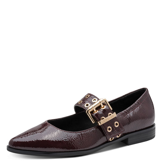 Marco Tozzi 2-22128-45 511 Bordeaux Patent Ballerina