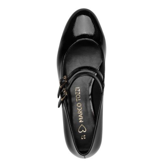 Marco Tozzi 2-22209-44 018 Black Patent Court Shoes
