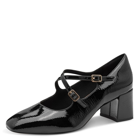 Marco Tozzi 2-22426-47 018 Black Patent Court Shoe