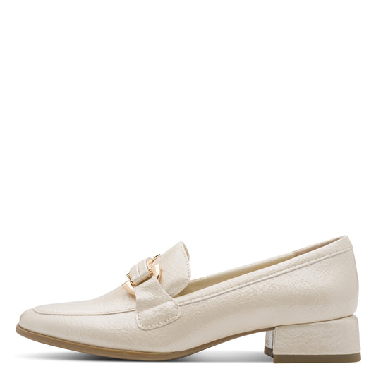 Marco Tozzi 2-24250-45 415 Cream Patent Slip On Casual Shoes