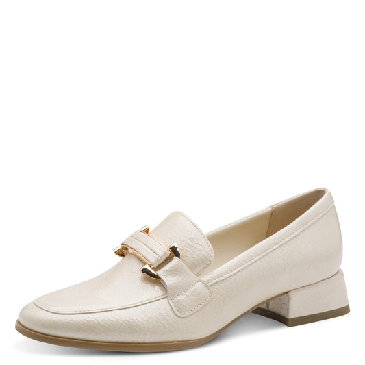 Marco Tozzi 2-24250-45 415 Cream Patent Slip On Casual Shoes