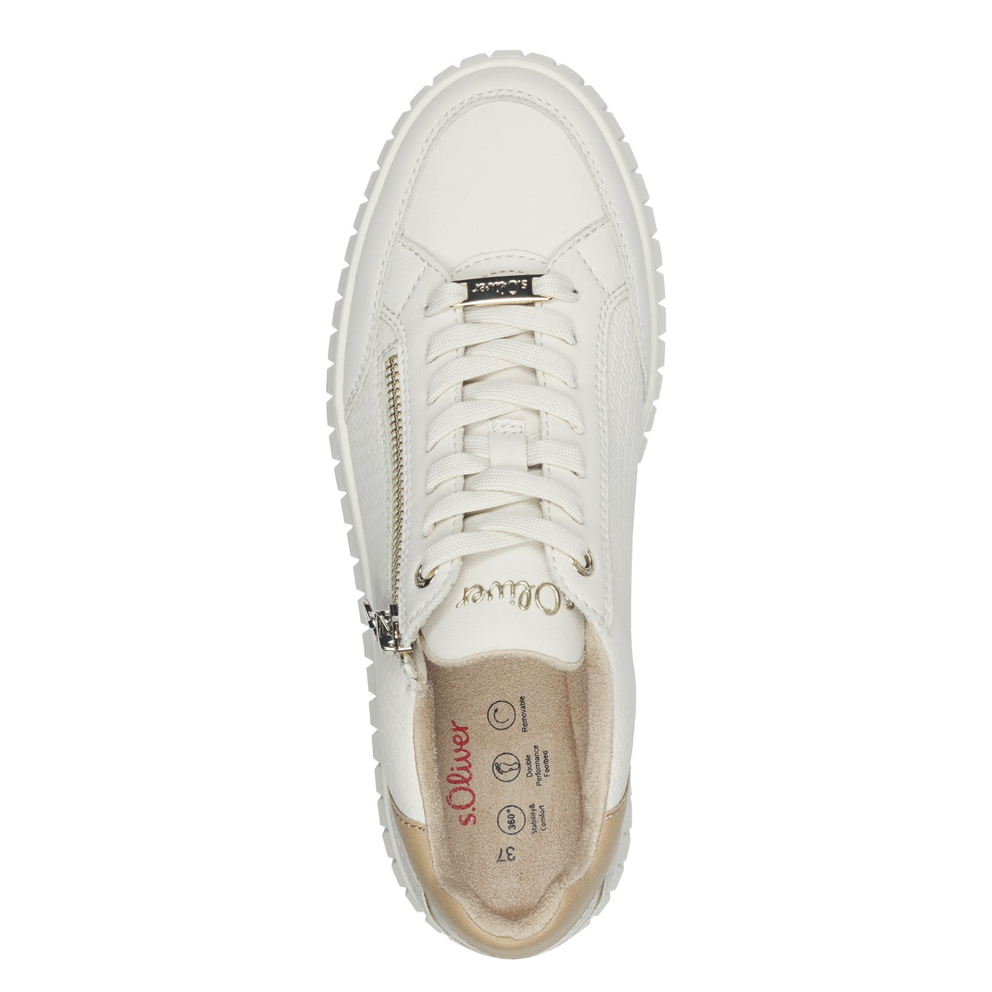 S Oliver 5-23606-42 46A Cream Comb Trainers