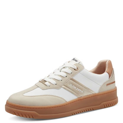 S Oliver 5-23623-43 468 Cream Comb Trainers