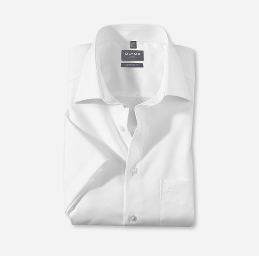 Olymp 254 12 Comfort Fit Short Sleeve Shirt White