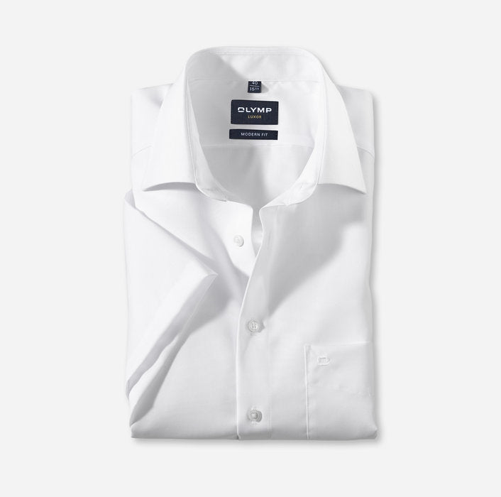 Olymp 300 12 Modern Fit Short Sleeve Shirt White