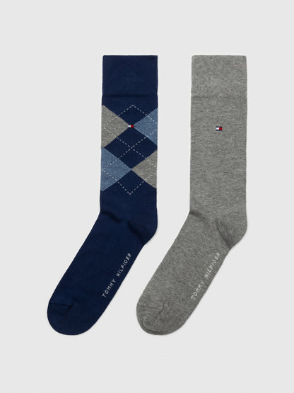 Tommy Hilfiger 100001495 041 Deep Blue 2 Pack Check Socks