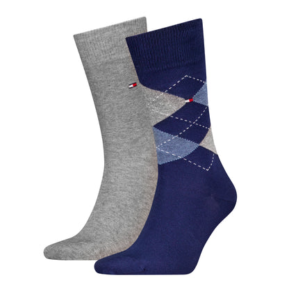 Tommy Hilfiger 100001495 041 Deep Blue 2 Pack Check Socks