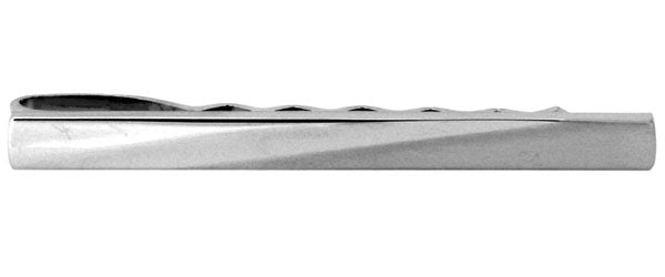 Wallace Diagonal Brushed & Shiny Rhodium Tie Slide