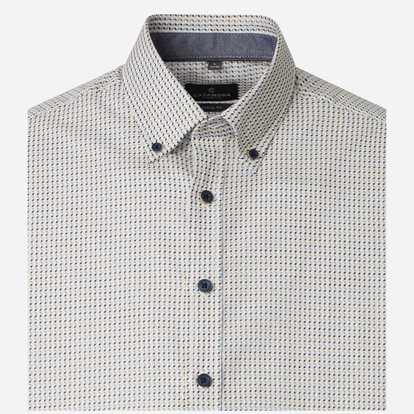 Casa Moda 126130161 100 Blue Short Sleeve Casual Shirt