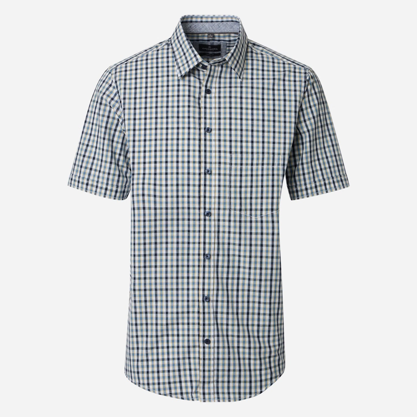 Casa Moda 126130171 100 Blue Short Sleeve Casual Shirt