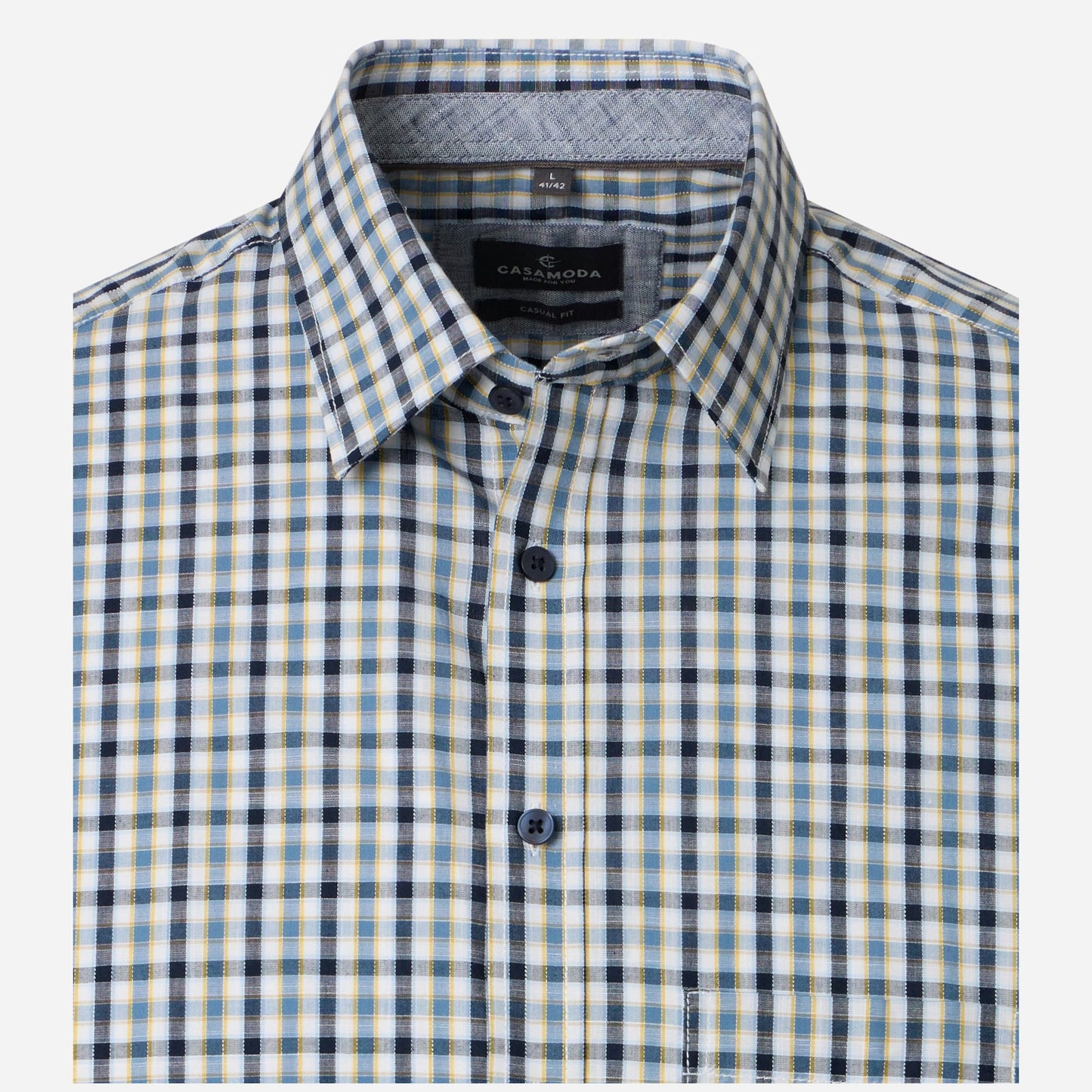 Casa Moda 126130171 100 Blue Short Sleeve Casual Shirt