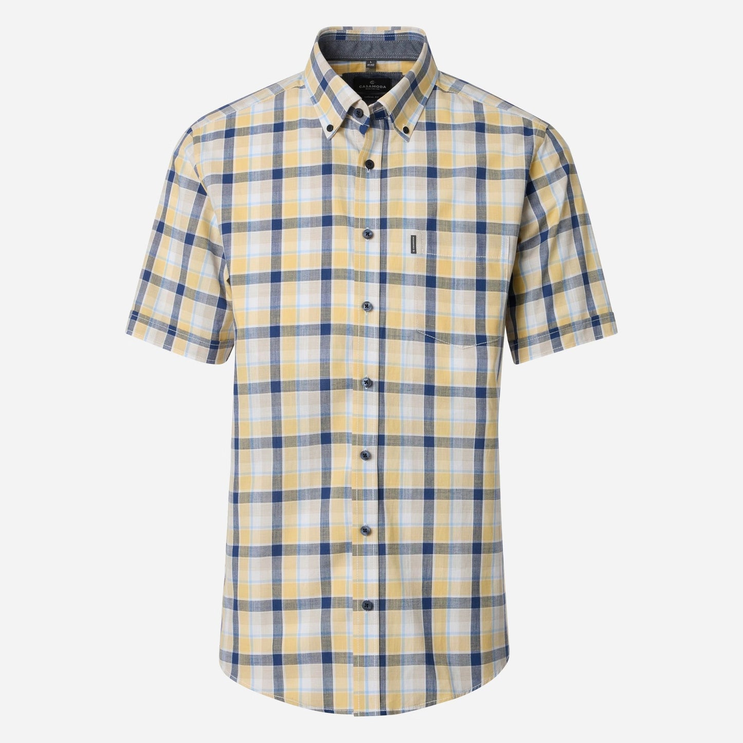 Casa Moda 126130201 500 Yellow Short Sleeve Casual Shirt