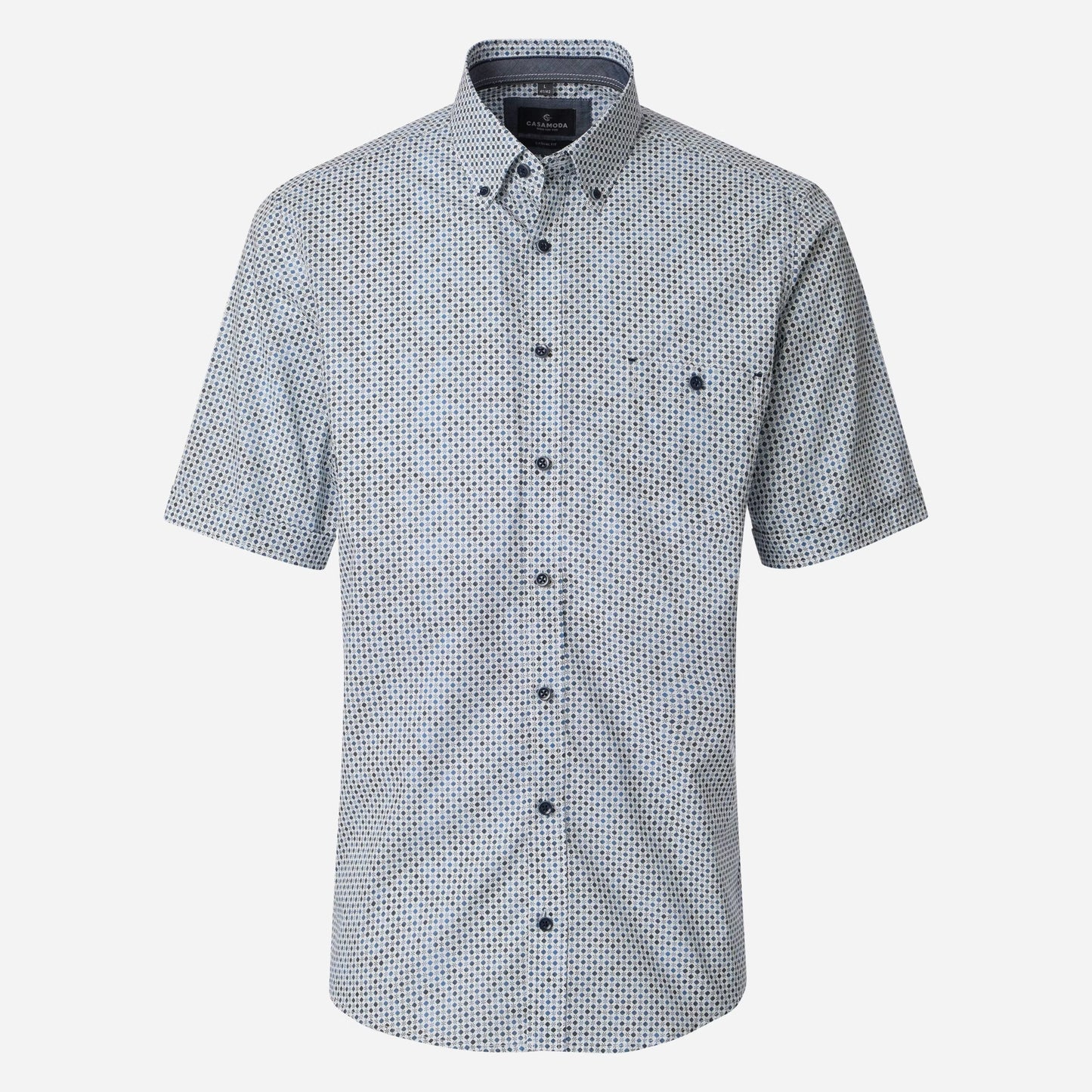 Casa Moda 126131701 100 Blue Short Sleeve Casual Shirt