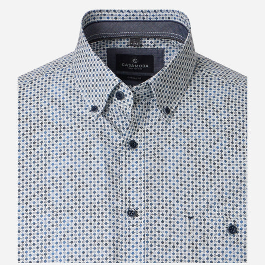 Casa Moda 126131701 100 Blue Short Sleeve Casual Shirt