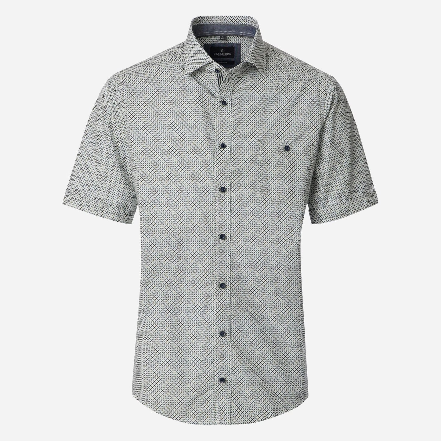 Casa Moda 126131711 300 Green Short Sleeve Casual Shirt