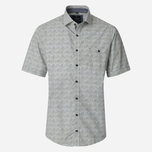 Casa Moda 126131711 300 Green Short Sleeve Casual Shirt