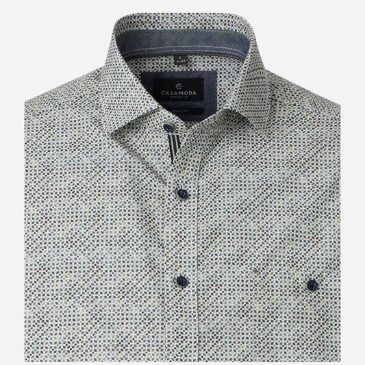 Casa Moda 126131711 300 Green Short Sleeve Casual Shirt