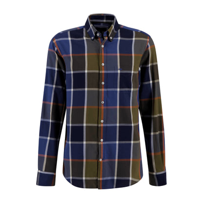 Fynch Hatton 13087020 709 Deep Forest Olive Check Long Sleeve Shirt