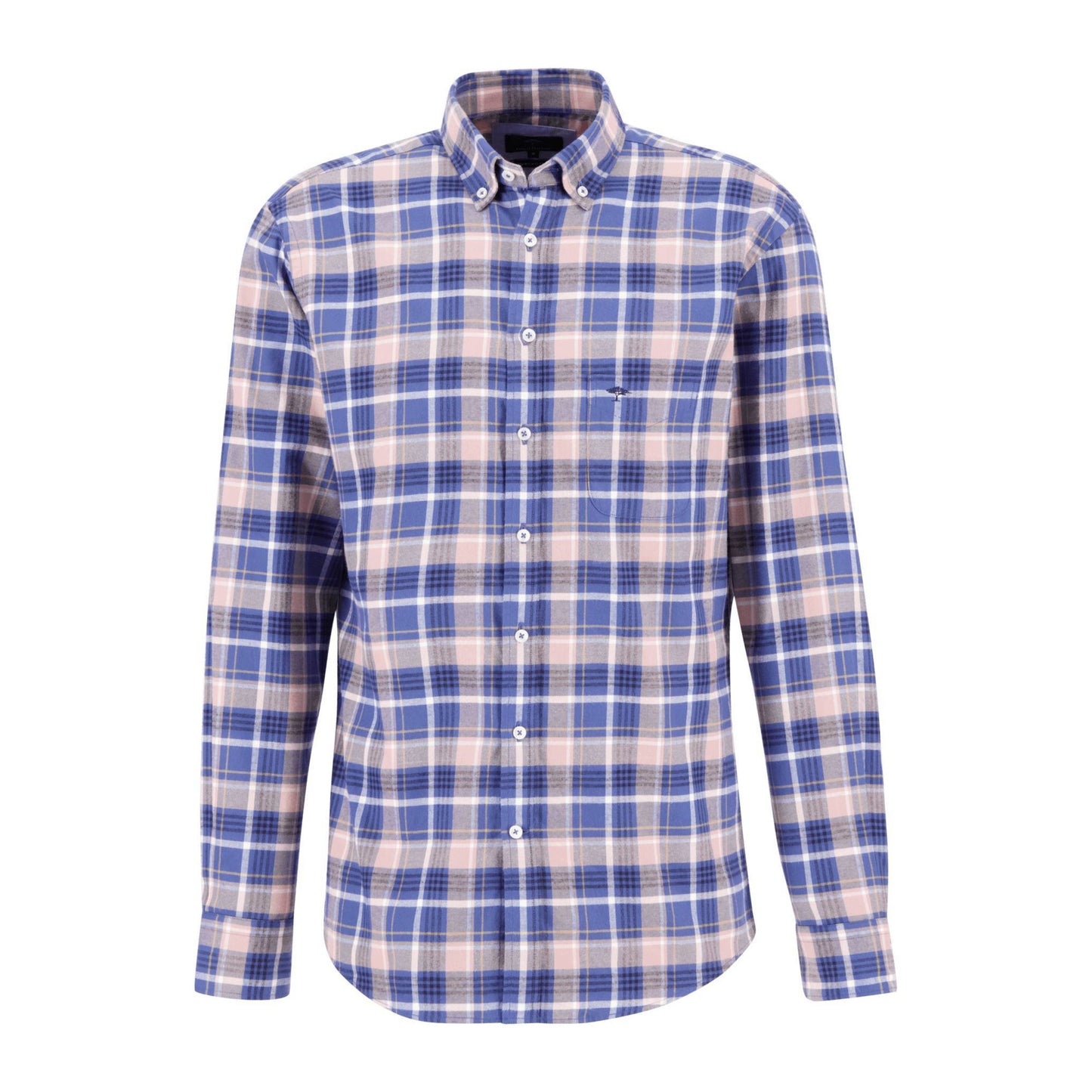 Fynch Hatton 13106080 403 Pale Berry Fond Check Print Long Sleeve Shirt