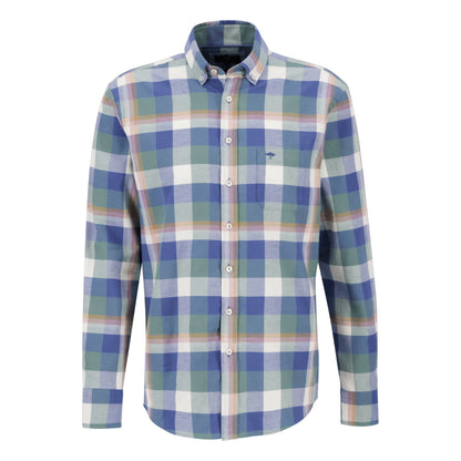 Fynch Hatton 13108030 403 Pale Berry Fond Check Print Long Sleeve Shirt