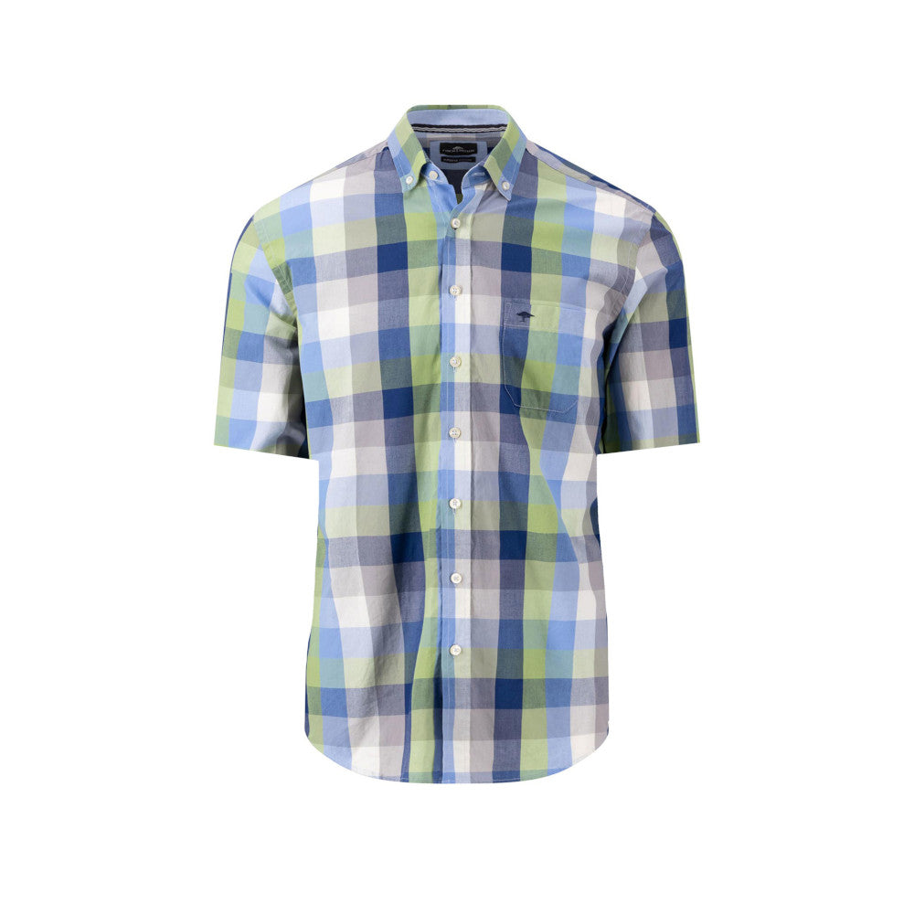 Fynch Hatton 1403 8001 711 Leaf Green Short Sleeve Casual Shirt