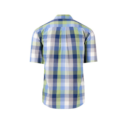 Fynch Hatton 1403 8001 711 Leaf Green Short Sleeve Casual Shirt