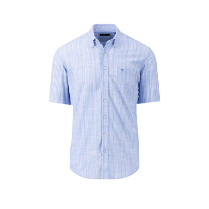 Fynch Hatton 1404 5091 604 Crystal Blue Short Sleeve Casual Shirt