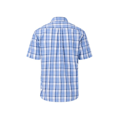 Fynch Hatton 1404 8071 604 Crystal Blue Short Sleeve Casual Shirt