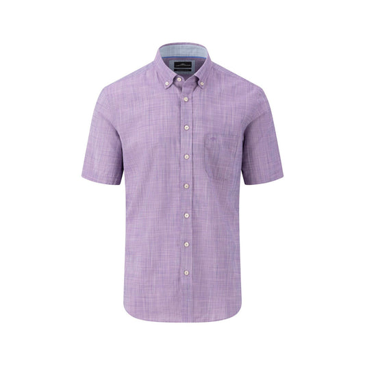 Fynch Hatton 1404 8091 404 Dusty Lavender Short Sleeve Casual Shirt