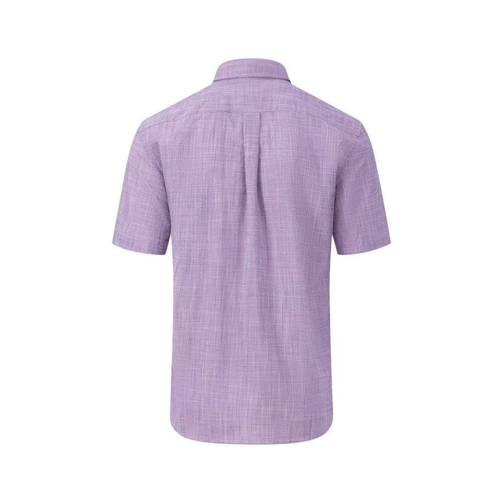 Fynch Hatton 1404 8091 404 Dusty Lavender Short Sleeve Casual Shirt