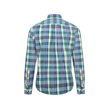 Fynch Hatton 1409 7020 721 Grass Green Colorful Check Long Sleeve Casual Shirt