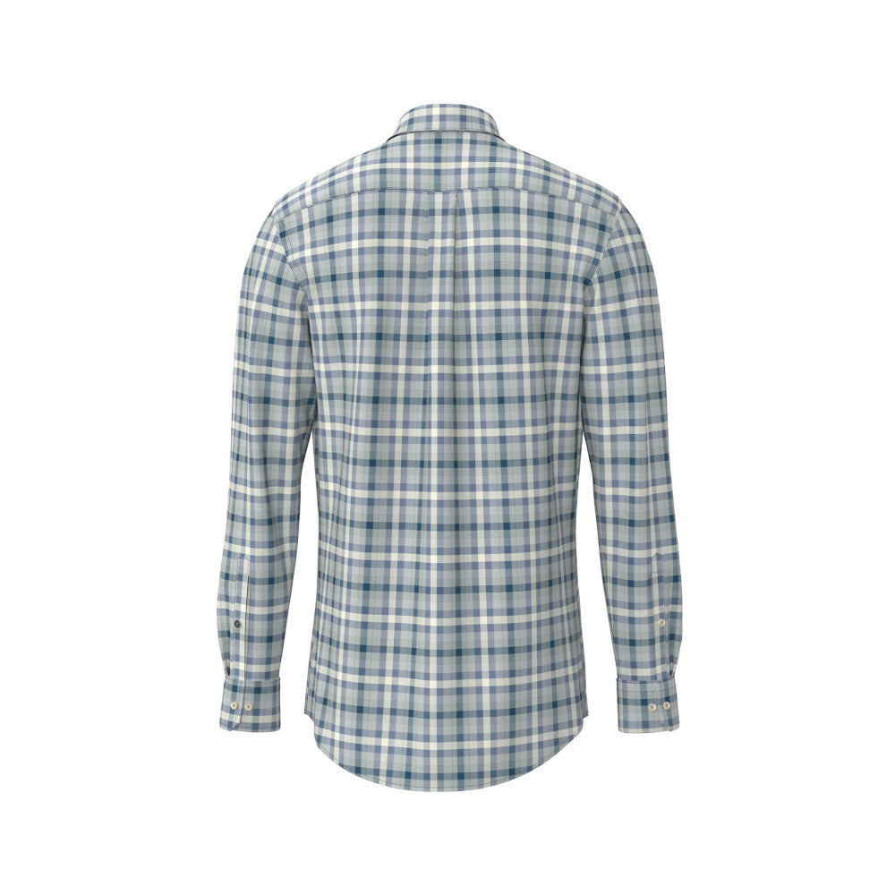 Fynch Hatton 1409 8020 625 Cloud Blue Vichy Check Long Sleeve Casual Shirt