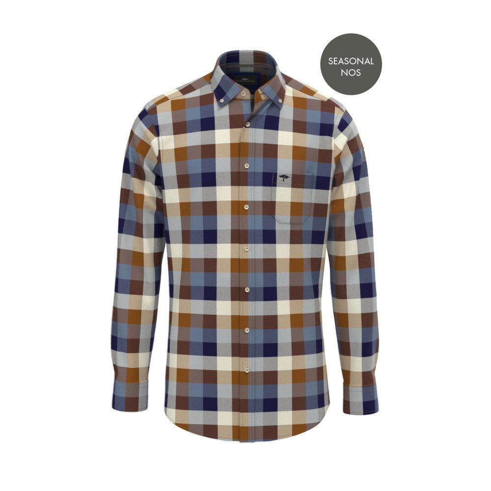 Fynch Hatton 1410 8010 804 Hazel Colorful Flannel Check Long Sleeve Casual Shirt