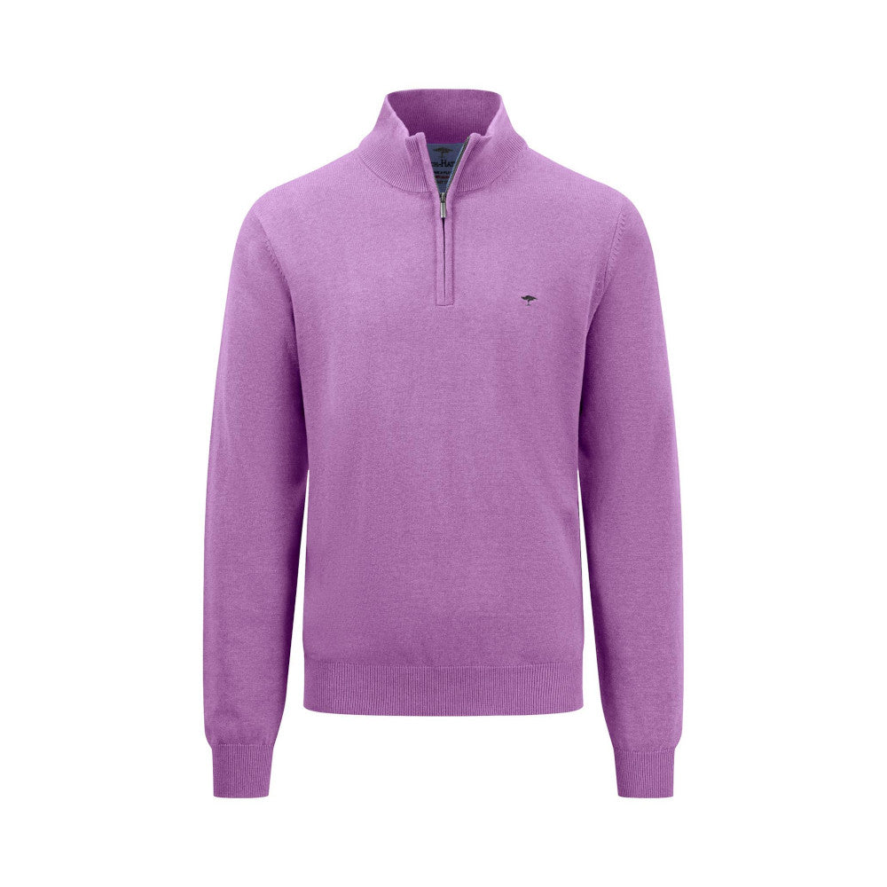 Fynch Hatton 1413 215 404 Dusty Lavender Troyer-Zip Knitwear