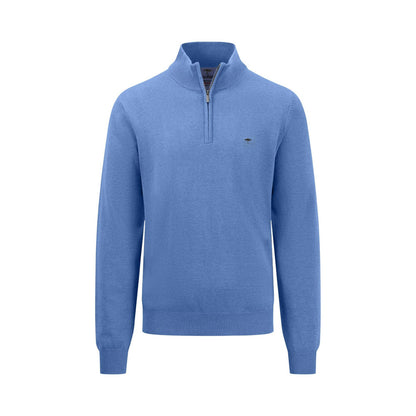 Fynch Hatton 1413 215 604 Crystal Blue Troyer-Zip Knitwear