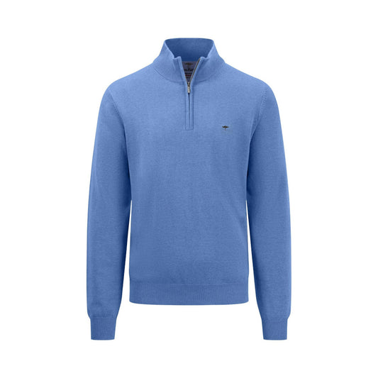 Fynch Hatton 1413 215 604 Crystal Blue Troyer-Zip Knitwear