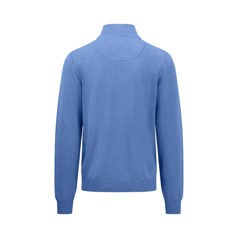 Fynch Hatton 1413 215 604 Crystal Blue Troyer-Zip Knitwear