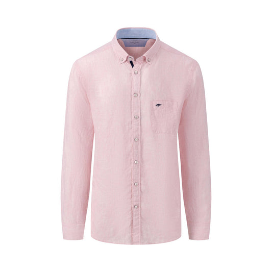 Fynch Hatton 1413 6000 458 Blush Pure Linen Long Sleeve Casual Shirt