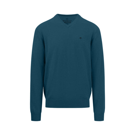 Fynch Hatton 1414 211 624 Dark Teal V Neck