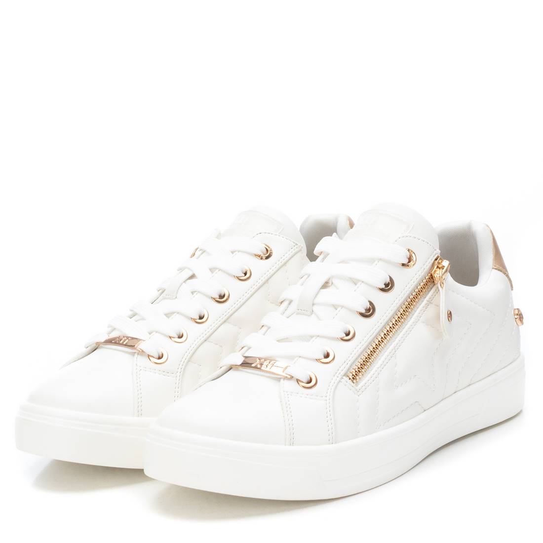 Womens white store trainers with zip