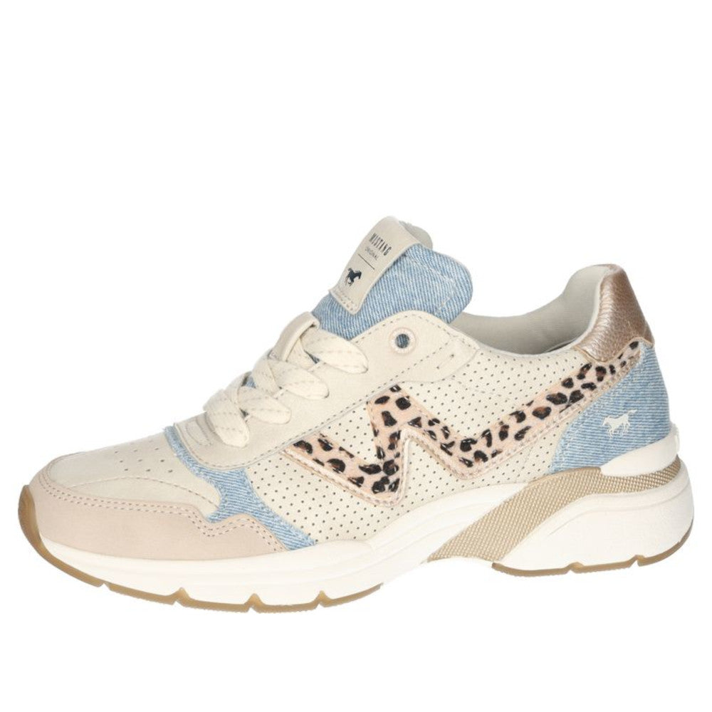 Mustang 1512-302-488 Beige/Light Blue Trainers