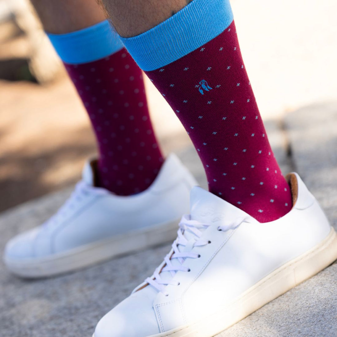 Swole Panda Spotted Burgundy Socks