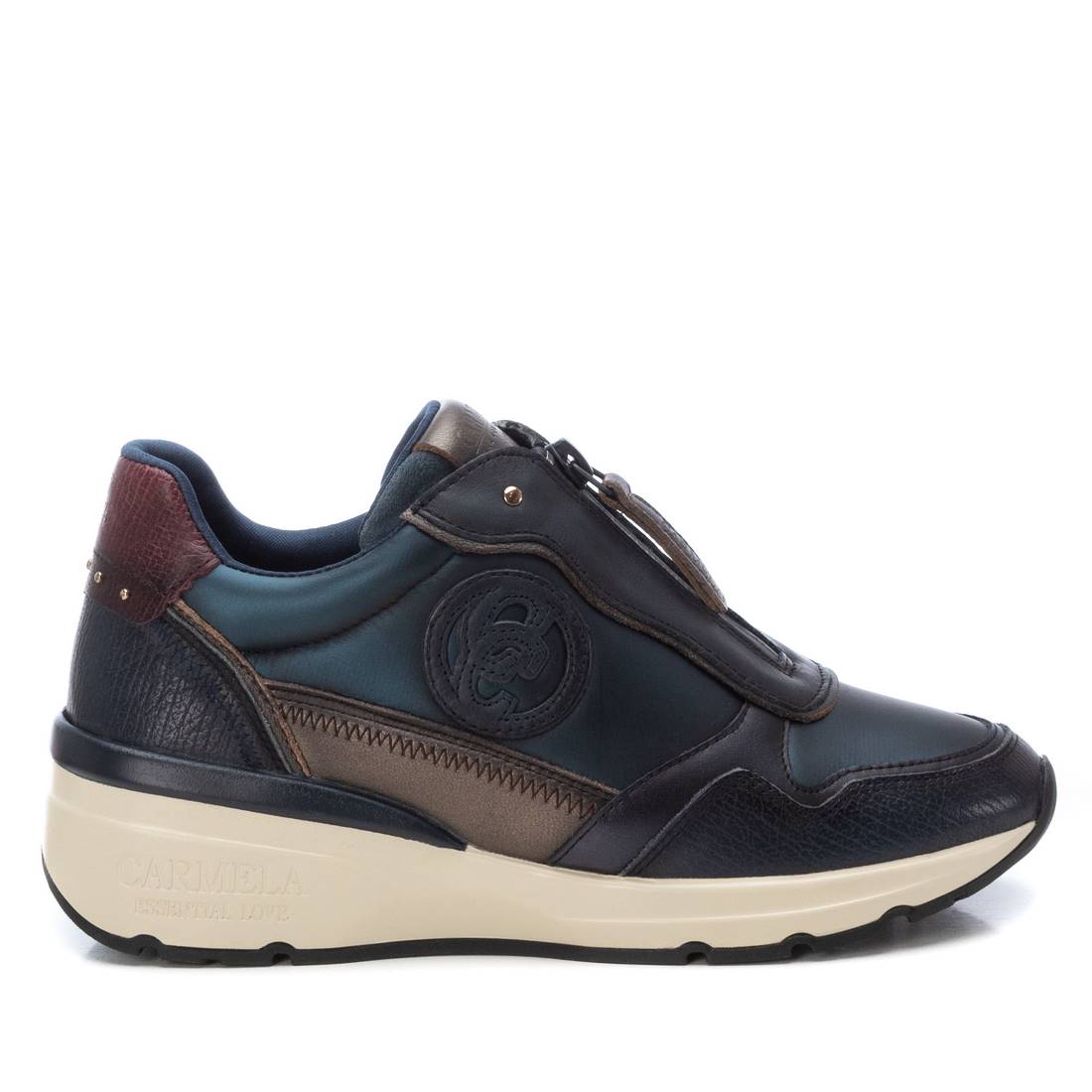 Carmela 161830 Navy Leather Trainers